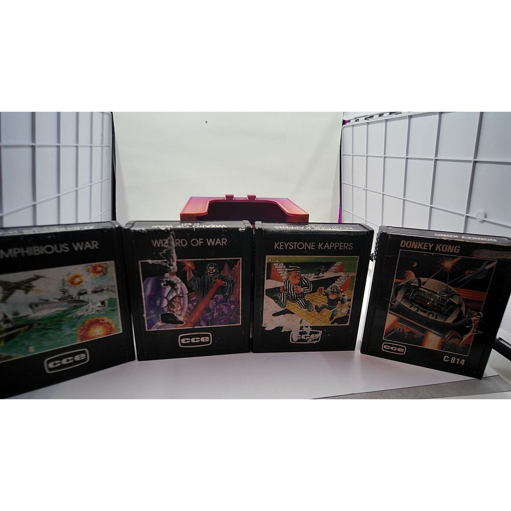 4x CCE Donkey Kong Keystone Kappers Amphibious Wizard of War Brazil Atari 2600